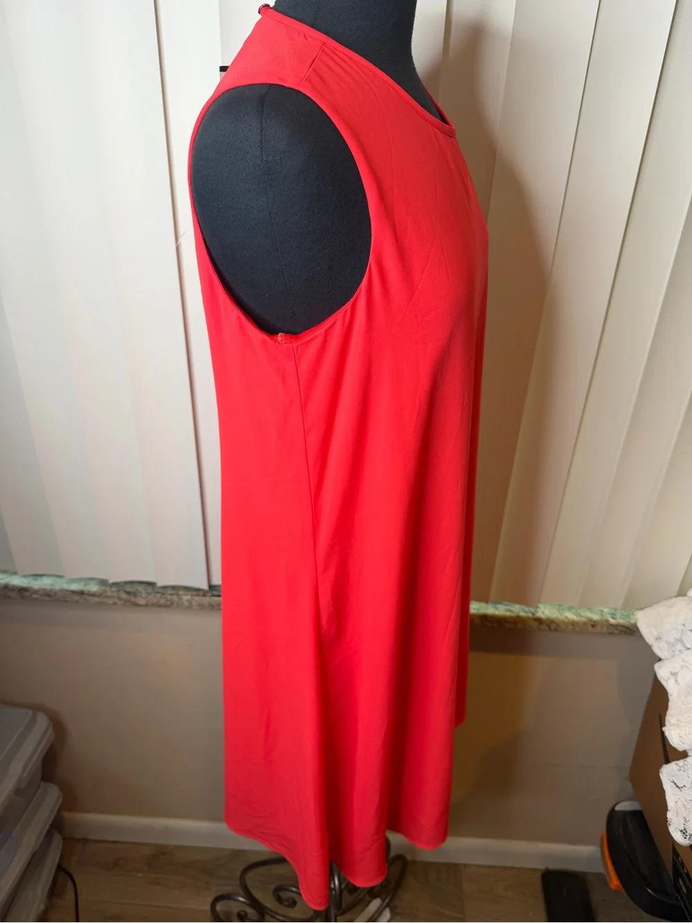 Joseph Ribkoff Bright Coral Sleeveless Shift  Wedding Guest Dress Size 10